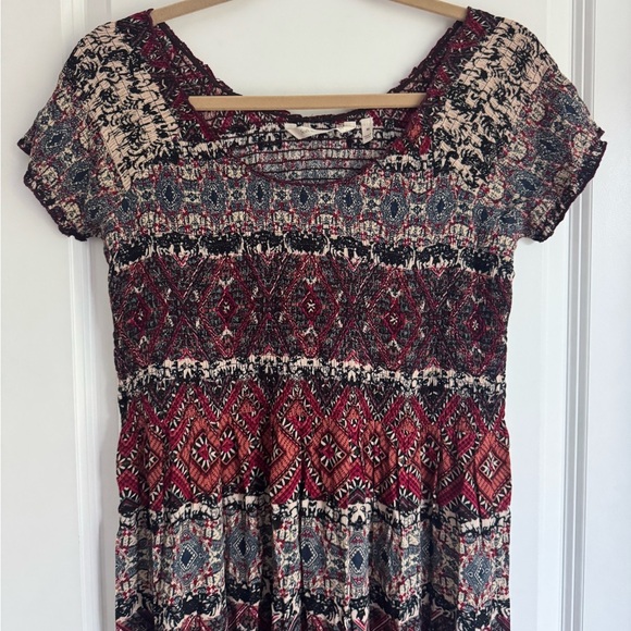 New Soft Surroundings Marcelo Smocked Printed Maxi Peasant Dress Boho Flowy M - Picture 4 of 7